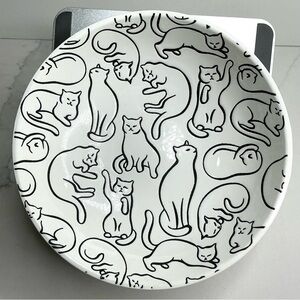 Signature Cat Pet Bowl Plate Food Dish Plate Adorable White 6” New